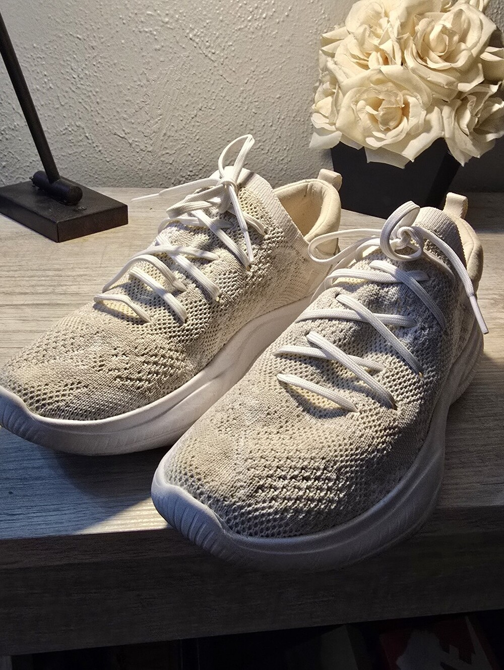 Sorel Explorer Blitz Stride Lace Sneakers Women’s Size 8 Cream Knit Shoes